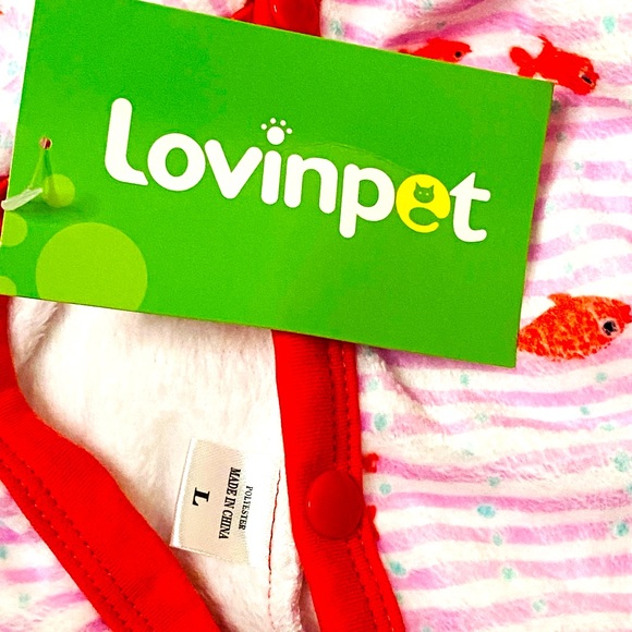 LOVINPET Soft Fleece Dog Dress In Sunfish Red Size Large - Picture 10 of 10